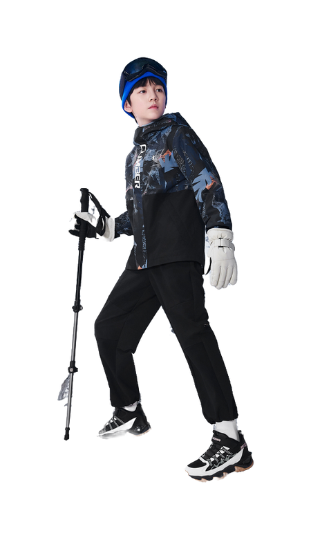 Jordan synthetic leather fabric for peak hiking with added fleece, anti slip, wear-resistant, waterproof, and warm middle cut children's outdoor shoes in black/ivory white for both men and women  VJSNEAKER