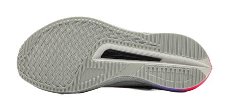 Li Ning running shoes outsole, gray tread pattern with purple accent at heel