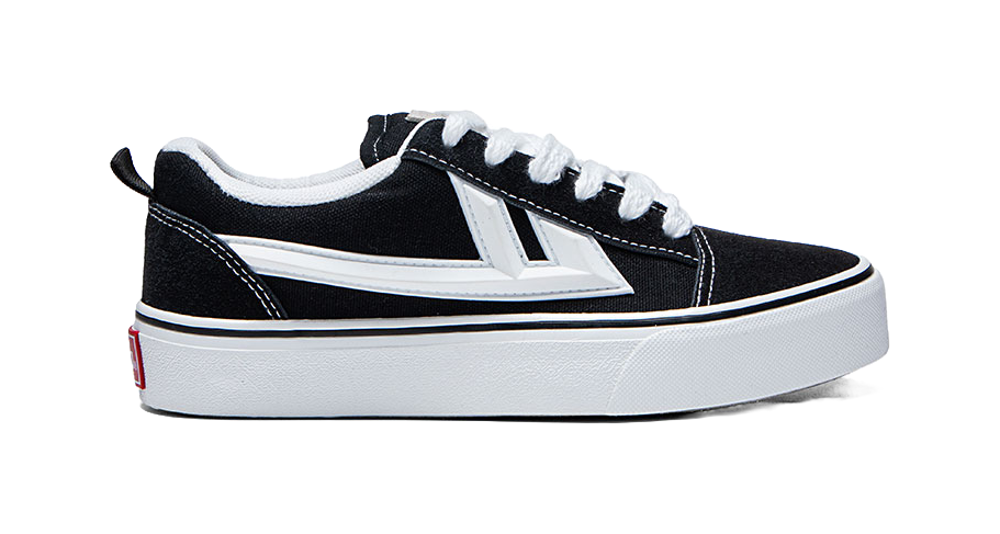 Warrior Back To School Selected, Casual Puffy Shoes Wear resistant And Lightweight Low top Canvas Shoes Unisex Black 