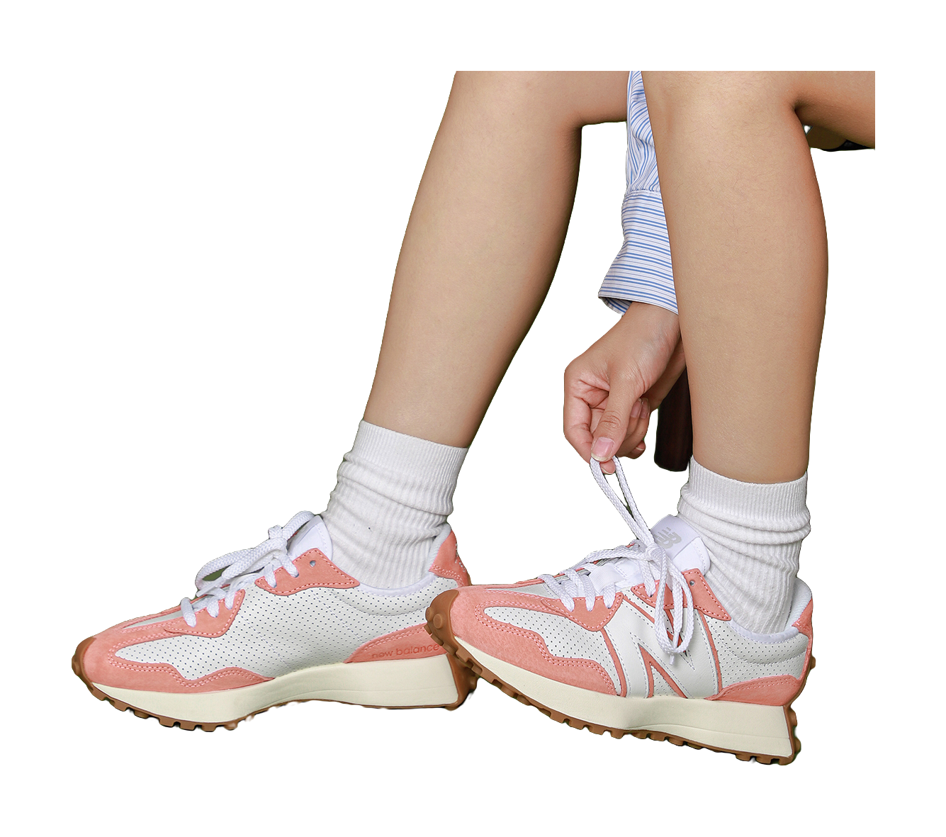 327 New Balance Primary Pack - White Paradise Pink  vjsneaker.com