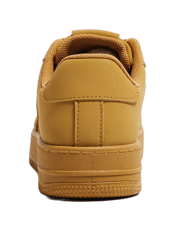 HUANQIU Height Increasing Abrasion Resistant Lightweight Slip Resistant Low top Skateboard Shoes Unisex Camel 