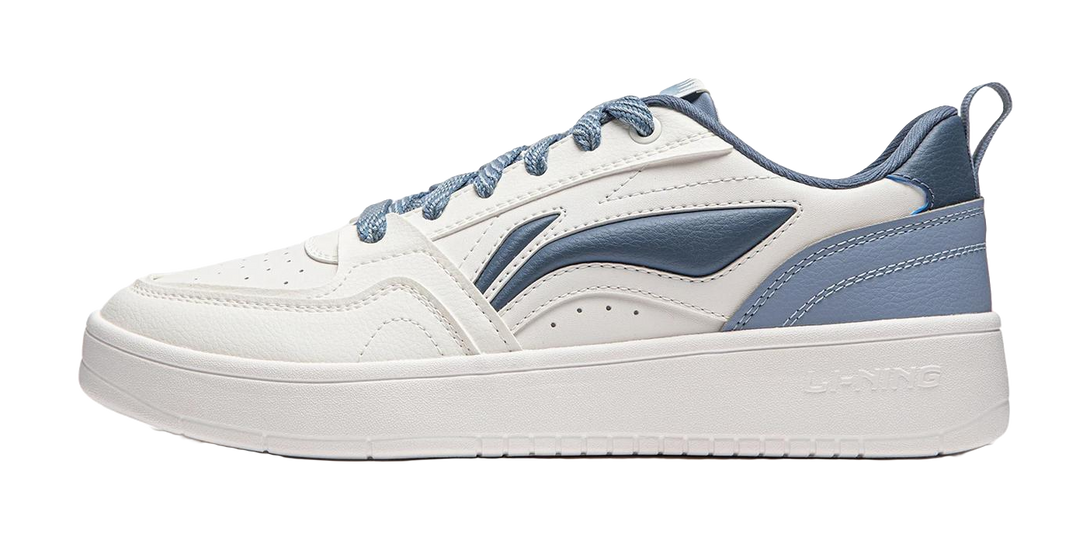 LiNing Yuanbao V2 Anti Slip Wear Resistant Breathable Height Increasing Low Top Skateboard Shoes Men's White Blue 
