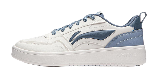 LiNing Yuanbao V2 Anti Slip Wear Resistant Breathable Height Increasing Low Top Skateboard Shoes Men's White Blue 