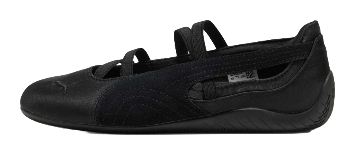 PUMA Speedcat Ballet Black Cool Dark Gray Satin Womens  vjsneaker.com