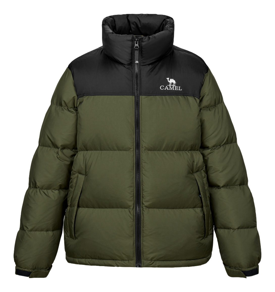 CAMEL Outdoor Color Block Soft Windproof Cold Resistant Down Jacket Unisex  VJ SNEAKER