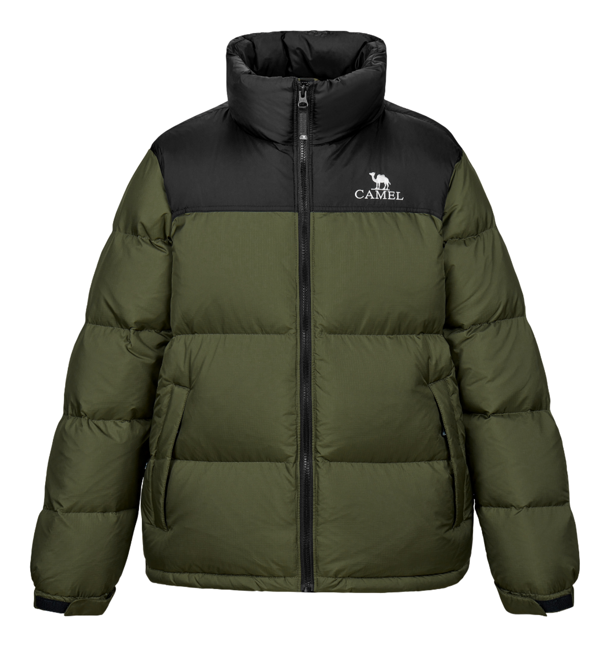 CAMEL Outdoor Color Block Soft Windproof Cold Resistant Down Jacket Unisex  vjsneaker.com