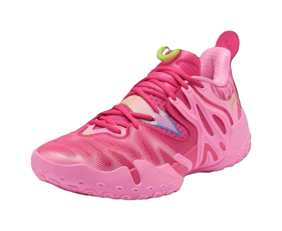 Li Ning BadFive 6 men's low-top basketball shoes, brilliant pink lace-up knit