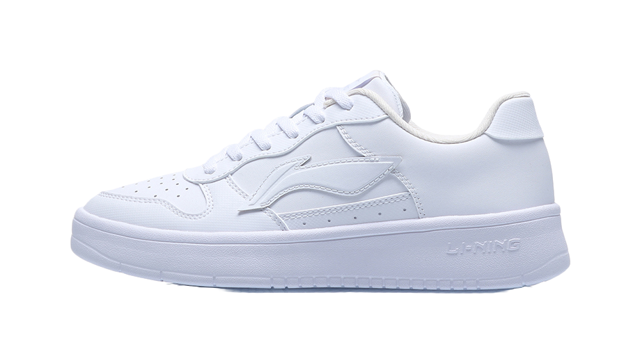 LiNing Pontoon Boats Anti Slip Wear Resistant Breathable Height Increasing Low Top Skateboard Shoes Women's White 