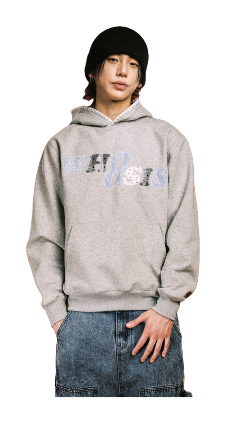 WHOOSIS floral denim patchwork embroidery casual loose and versatile campus autumn and winter comfortable hoodie with fleece hoodie for both men and women  vjsneaker.com