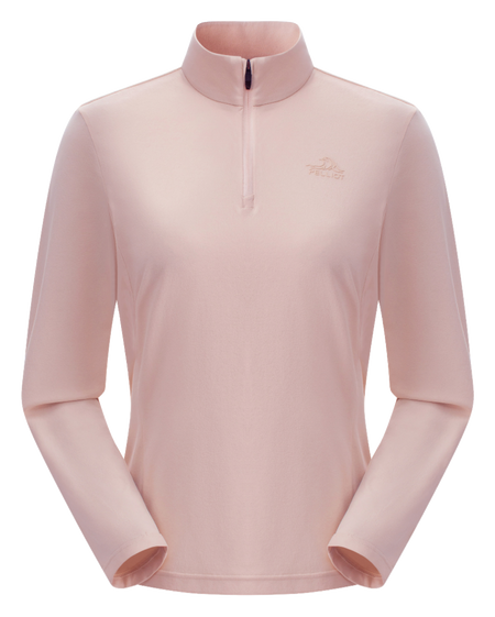 Boxi and PELLIOT outdoor sports antibacterial fabric, quick drying, comfortable, soft, wrinkle resistant stand collar, slim fit, hiking, hiking, running, breathable, fashionable, versatile, long sleeved hoodie, base coat, T-shirt for women  vjsneaker.com