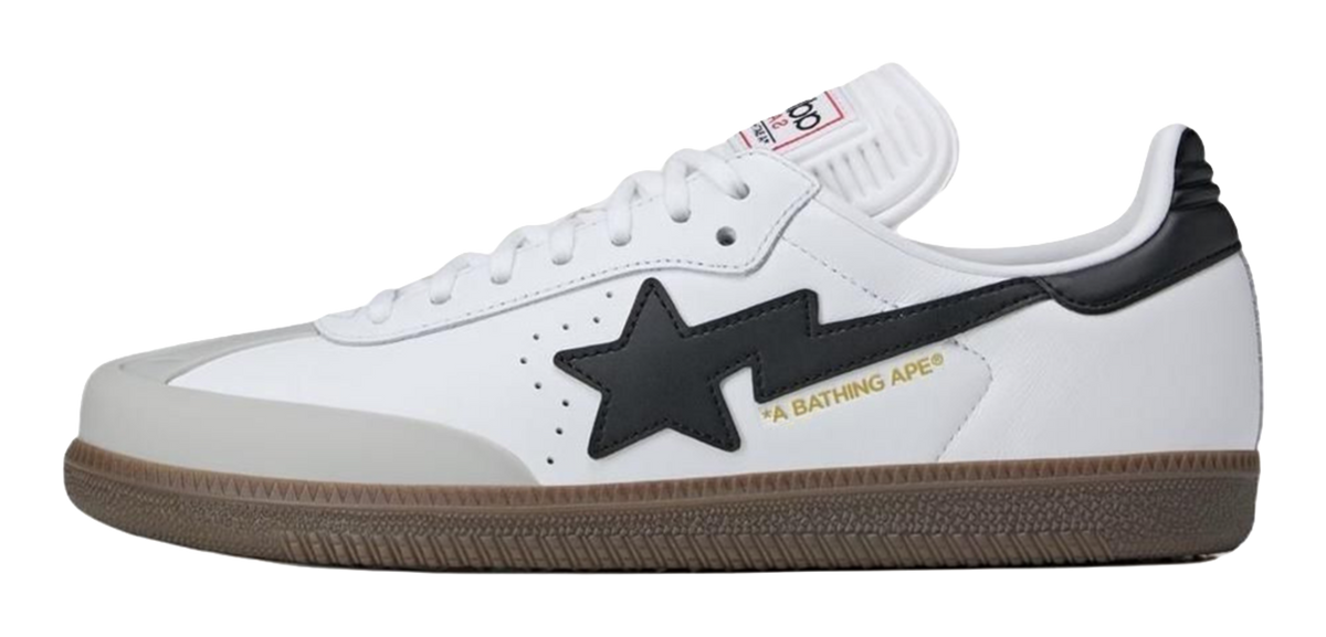 Samba Bape x Samba Adidas Originals White Black Gum  vjsneaker.com