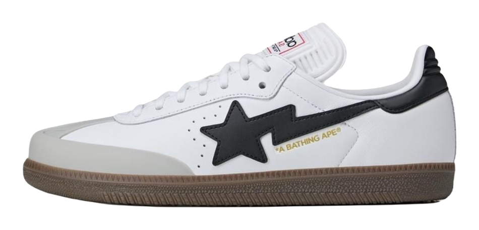 Samba Bape x Samba Adidas Originals White Black Gum  vjsneaker.com
