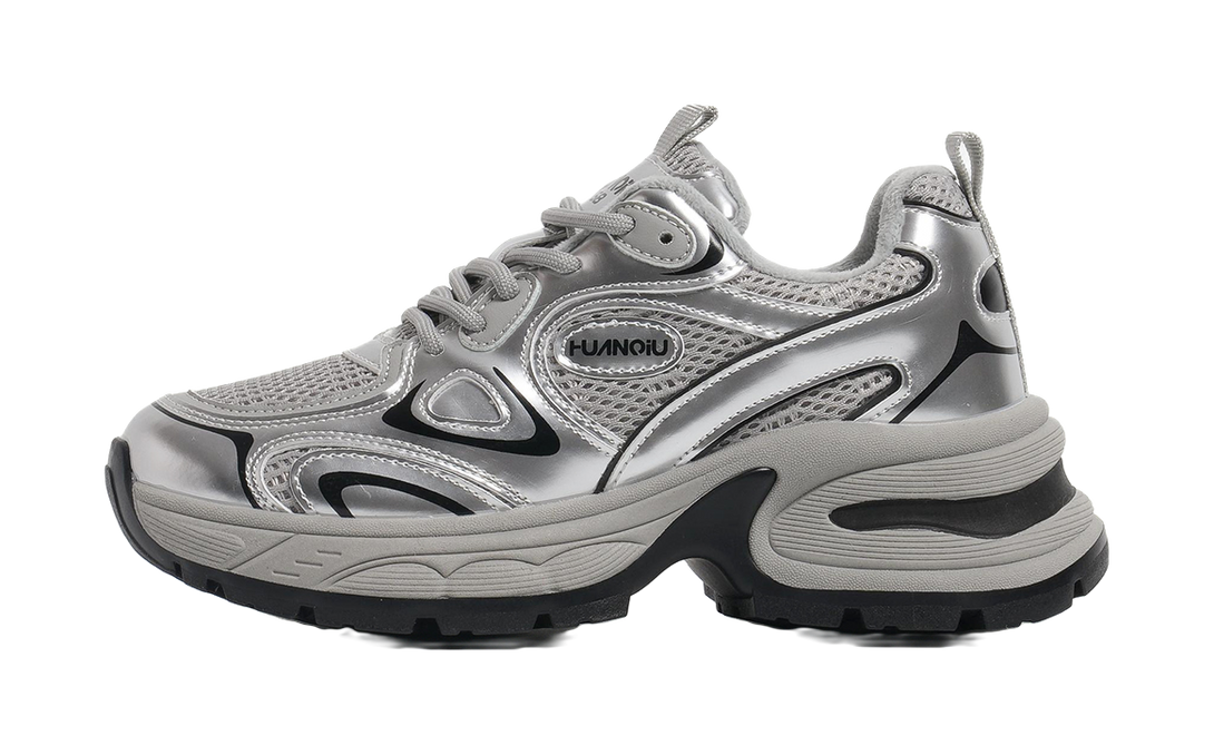 HUANQIU Cushioning, Slip Resistant, Abrasion Resistant, Breathable, Height Increasing Low top Chunky Sneakers Women's 