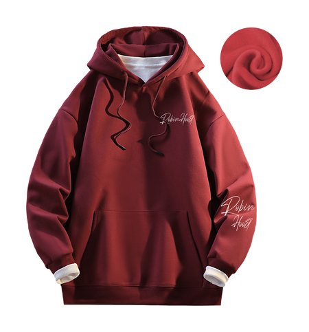 Robin Hood American Hoodie with Velvet Thick Letter Signature Personalized Style Design Feel Loose and Casual Versatile Student Party Lazy Style Hoodie for Women  vjsneaker.com