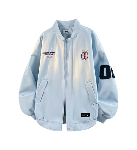 Warrior Revival Tide Cloud Sail Series Autumn and Winter Versatile Digital Loose Casual Plus Cotton Thick Long Sleeve Cotton Jacket Cotton Coat Baseball Jacket Unisex  VJSNEAKER