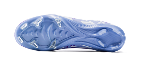 Unisex FG soccer cleat outsole with molded studs, light blue base