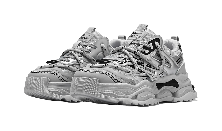Warrior Abrasion Resistant Breathable Height Increasing Low top Chunky Sneakers Mens  vjsneaker.com