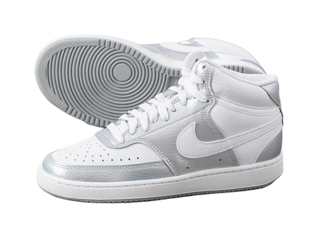 Nike Court Vision Mid Silver Grey Womens  vjsneaker.com