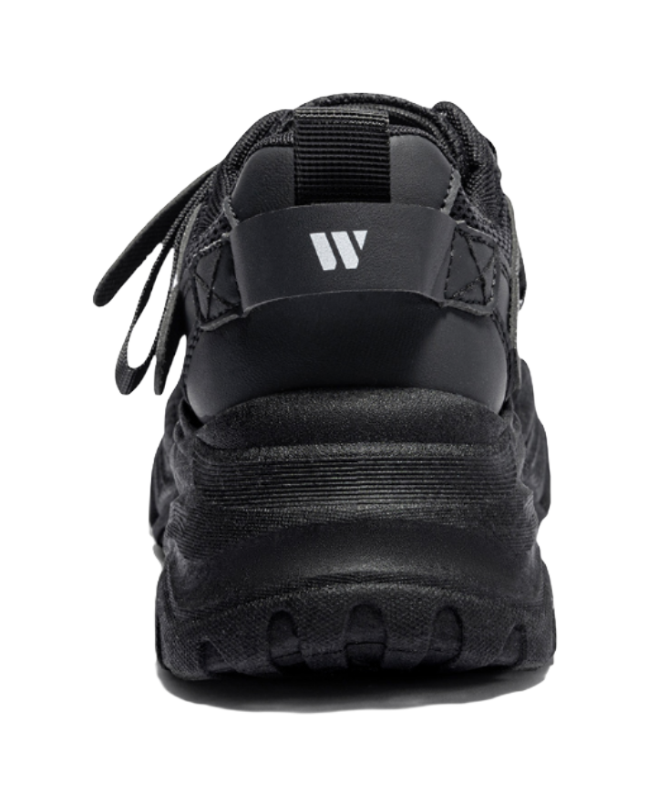 Warrior Cushioning Abrasion Resistant Breathable Low top Chunky Sneakers Women's Black 