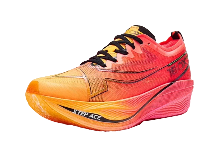 XTEP Racing 160X 5.0 PRO Running Shoes Men's Low top Neon Apricot Orange/Laser Red 