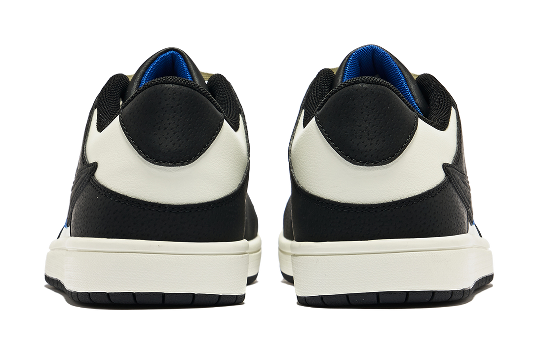 QIAODAN Slip Resistant, Abrasion Resistant, Lightweight, Breathable Low top Skateboard Shoes Men's Black White 