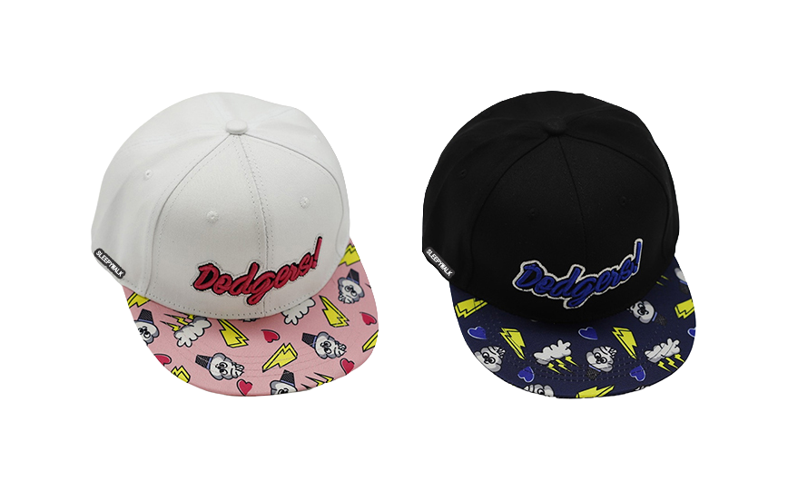 SLEEPAYWALK White Cloud Little Lightning Embroidery American Flat Edge Hip Hop Hat Cute Cartoon Student Sunshade Fashion Versatile Face Showing Cotton Baseball Hat Male Female Same Style Couple's Style  VJSNEAKER