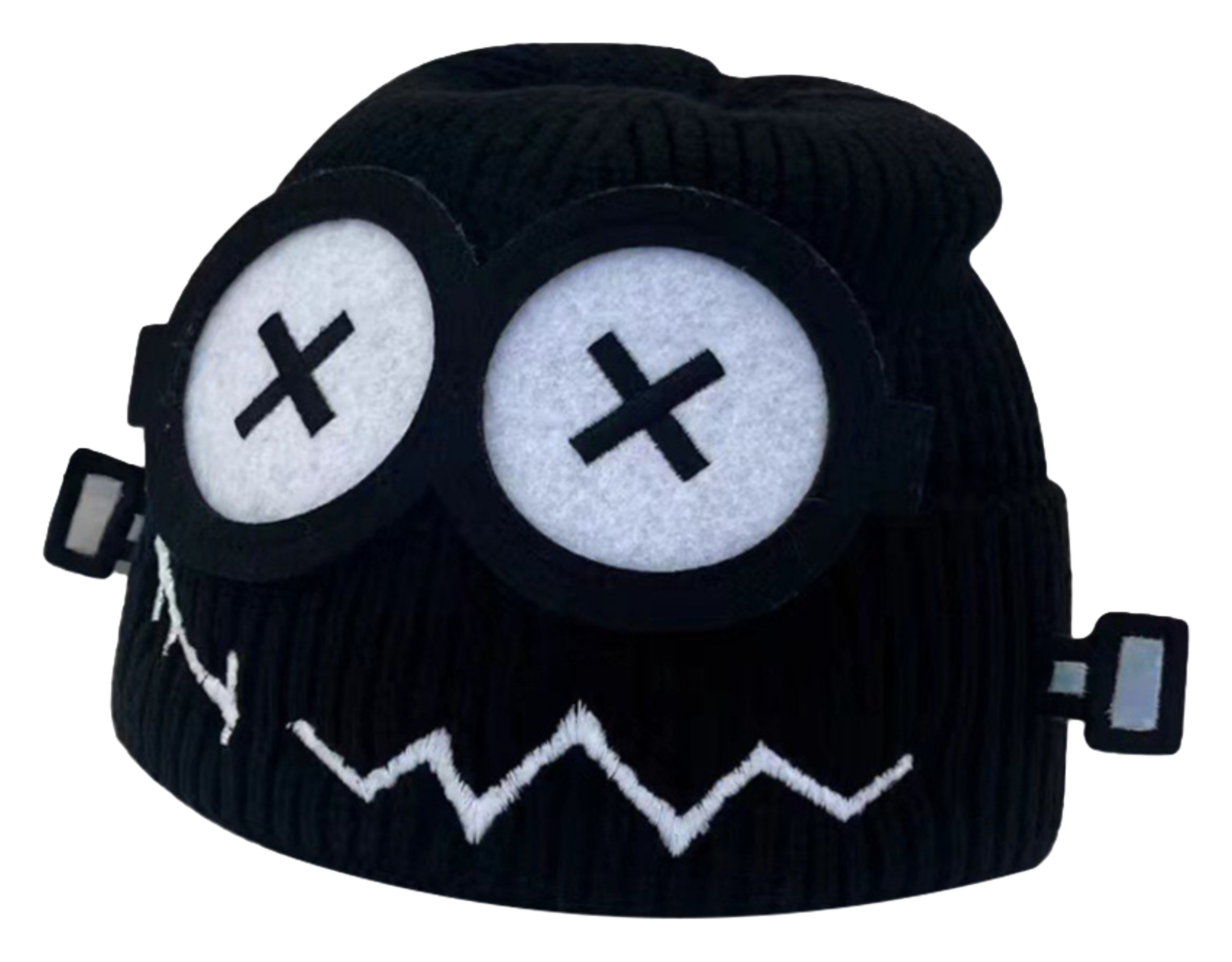 【 Essential for Autumn and Winter 】 IOTS Cute xx Eye Robot Funny Windproof, Warm, Commuting Versatile Polyester Woolen Hat for Men and Women Same Style Couple's Gift for Boys and Girls  vjsneaker.com
