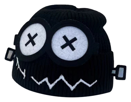 【 Essential for Autumn and Winter 】 IOTS Cute xx Eye Robot Funny Windproof, Warm, Commuting Versatile Polyester Woolen Hat for Men and Women Same Style Couple's Gift for Boys and Girls  vjsneaker.com
