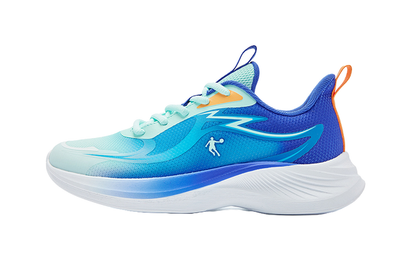 QIAODAN Light Speed 1.0 Lightweight Cushioning, Breathable, Slip Resistant Low top Kids' Running Shoes Blue Teenagers 