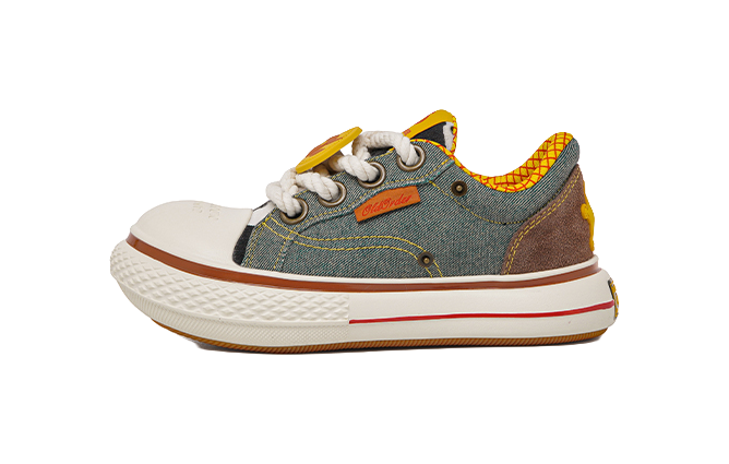 Disney X OLD ORDER Woody Big Head Shoes Height Increasing Wear-Resistant Breathable Low-Top Canvas Shoes Unisex 