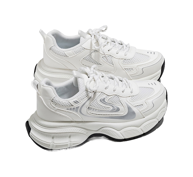 HUANQIU Abrasion Resistant Low top Chunky Sneakers Women's White 