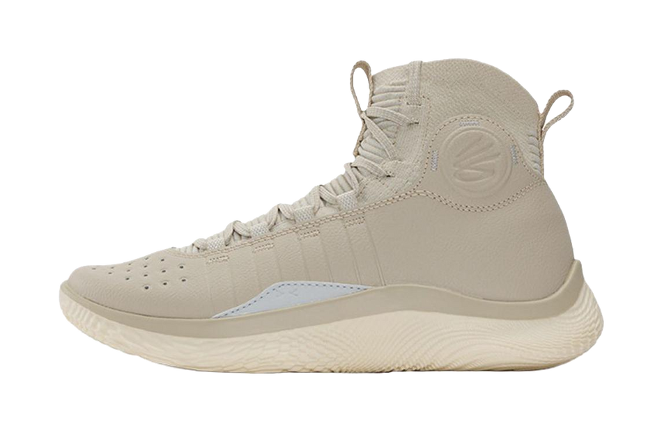 Under Armour Curry 4 Soft And Comfortable Slip Resistant Abrasion Resistant Mid top Basketball Shoes Unisex Khaki  vjsneaker.com
