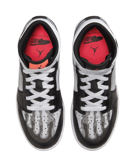 Jordan Air Jordan 1 Abrasion Resistant Mid Top Childrens Basketball Shoes Black Gray Kids  VJSNEAKER