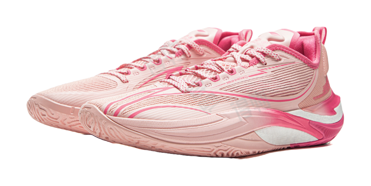 LiNing Cushioning, Slip Resistant, Abrasion Resistant, Rebound Grip Low Top Basketball Shoes Mens Frosting Pink  VJSNEAKER