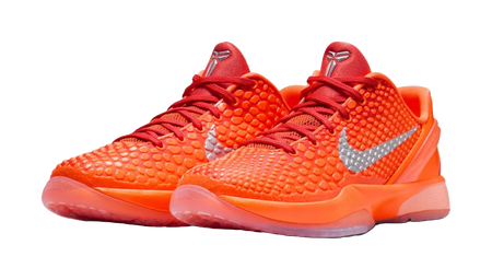 Nike Zoom Kobe 6 Slip Resistant Cushioning Low top Childrens Basketball Shoes Orange/Silver Kids  VJSNEAKER