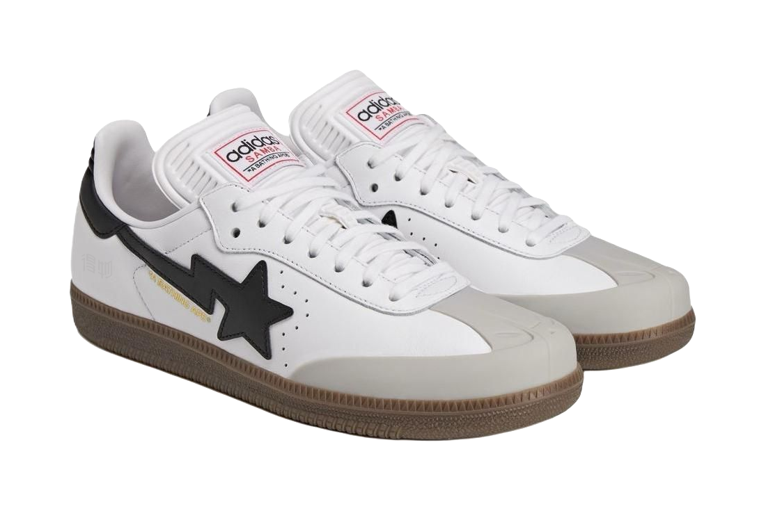 Samba Bape x Samba Adidas Originals White Black Gum  vjsneaker.com