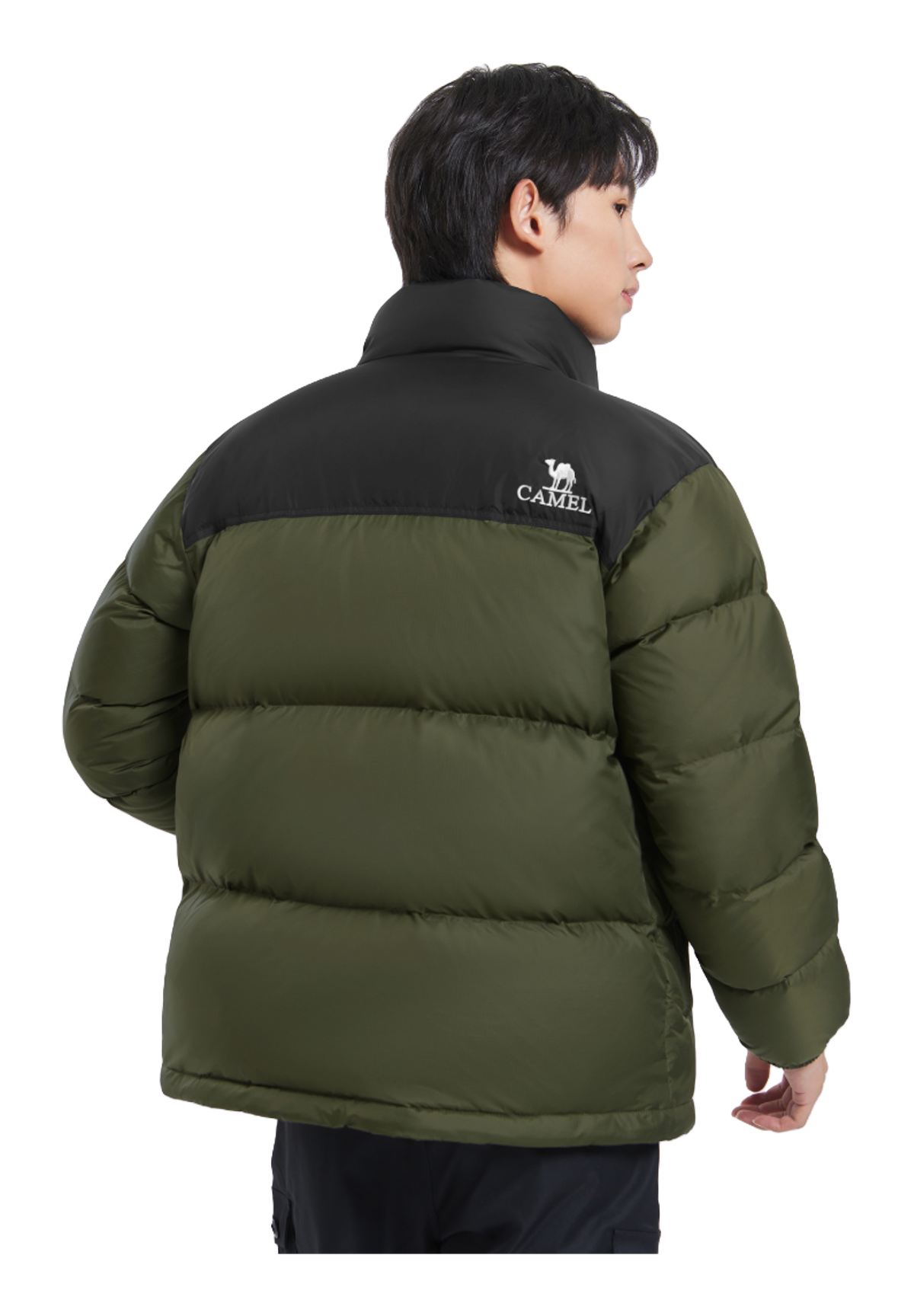 CAMEL Outdoor Color Block Soft Windproof Cold Resistant Down Jacket Unisex  vjsneaker.com