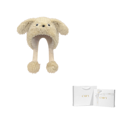 CMFY will move furry little dog ear hat, thick and cute windproof face enhancing little Lei Feng hat, polyester fiber wool hat, unisex couple's style  vjsneaker.com