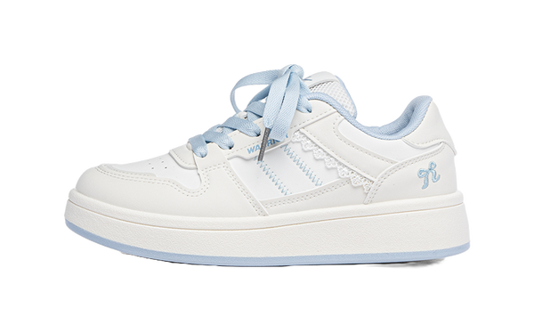 Warrior Abrasion Resistant Height Increasing Low Top Skateboard Shoes Women's Ecru Light Blue 