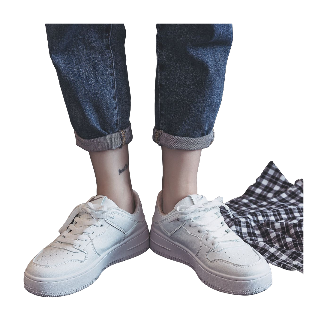 Warrior Abrasion Resistant Lightweight Height Increasing Low top Skateboard Shoes Unisex White 