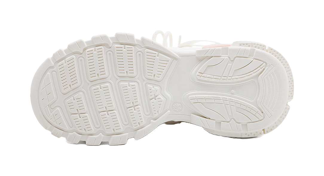 Warrior Cushioned Wear-Resistant Lightweight Slip-Resistant Low-Top Chunky Sneakers Women's Beige Pink 