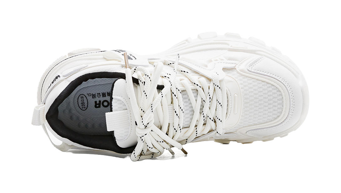 Warrior Cushioned Wear-Resistant Lightweight Slip-Resistant Low-Top Chunky Sneakers Women's Beige Pink 