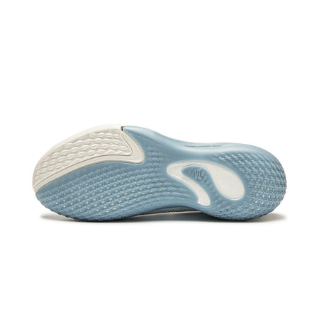 Men's basketball shoes outsole, blue textured rubber with light beige traction panel