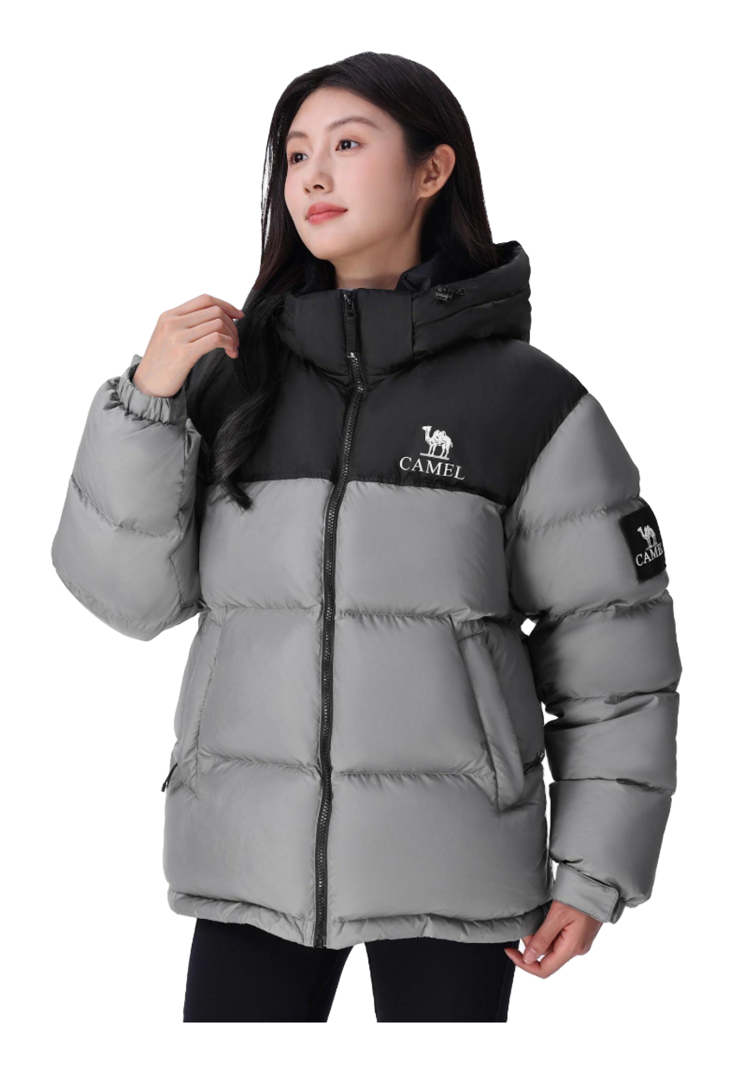 CAMEL Warm Fleece Collection Down Jacket Unisex  vjsneaker.com