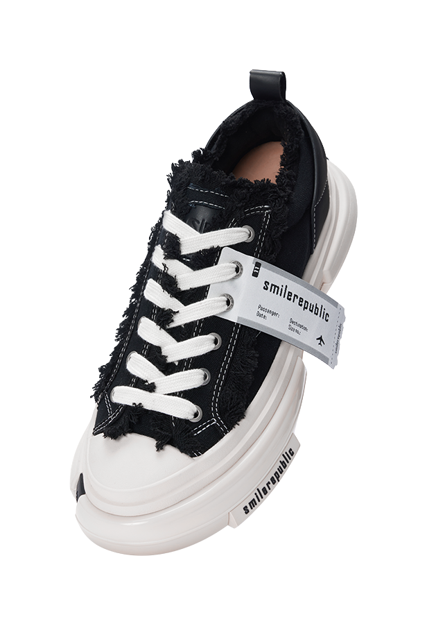 SMILEREPUBLIC 70s Classic Black Low top Canvas Shoes Unisex Black 