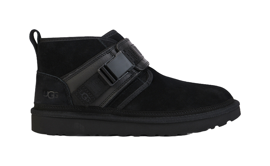 UGG Neumel Snapback Buckle Fleece Lined Snow Boots Black  vjsneaker.com