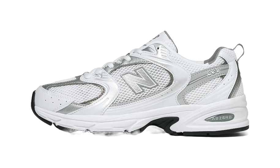 530 New Balance White Metallic Silver  vjsneaker.com