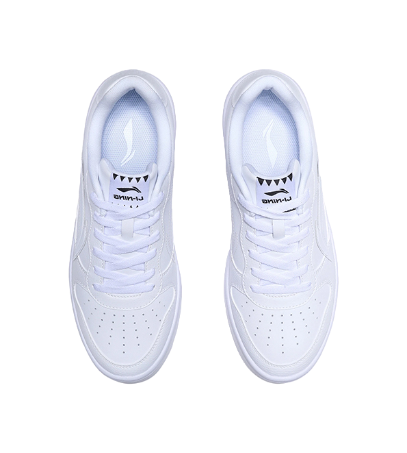 LiNing Pontoon Boats Anti-Slip Wear-Resistant Breathable Height Increasing Low-Top Skateboard Shoes Men's White 