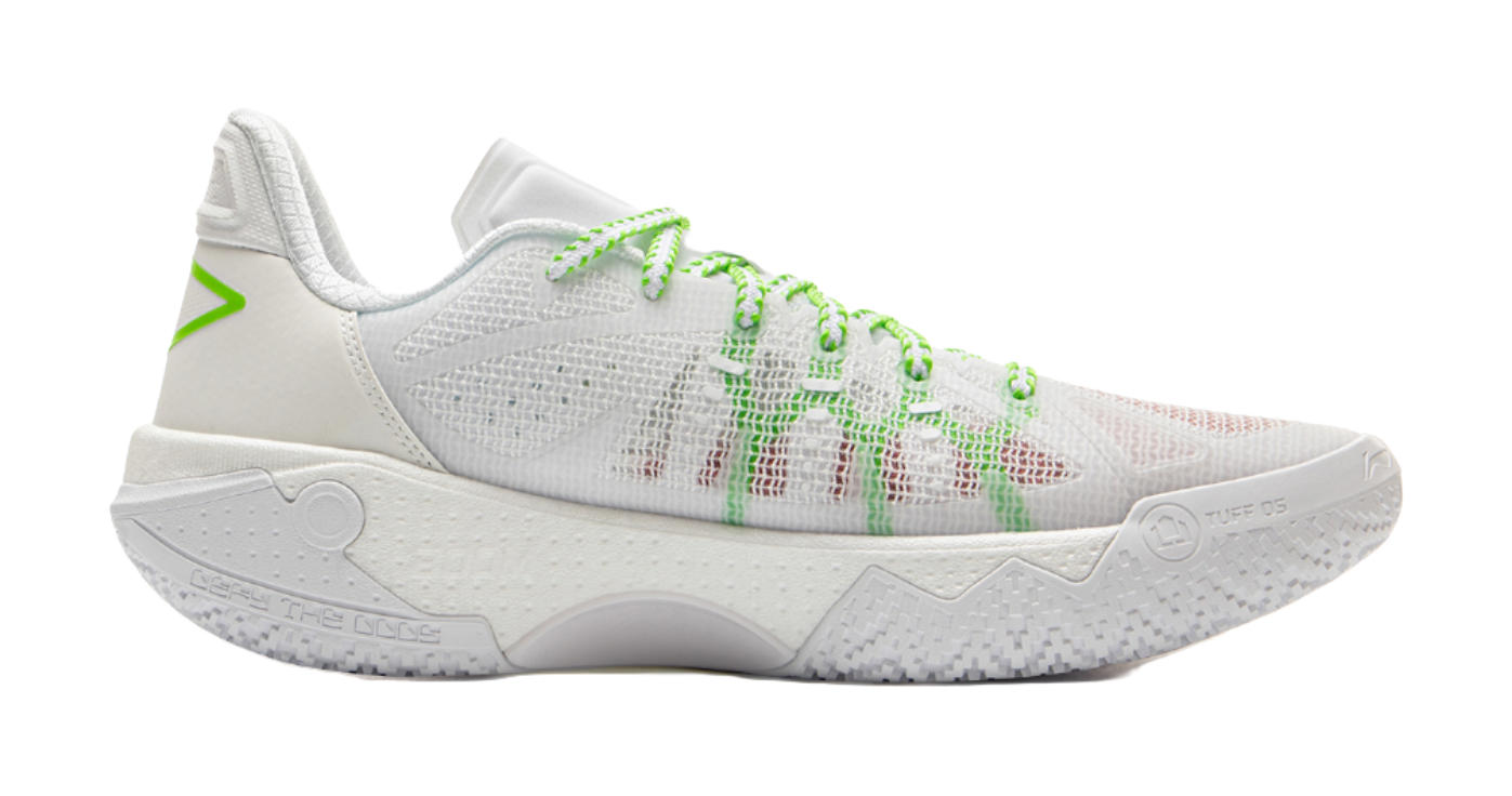 LiNing Jie Ao 2 Cushioning Anti-Slip And Wear-Resistant Rebound Low-Top Outdoor Basketball Shoes Mens White Green  VJSNEAKER