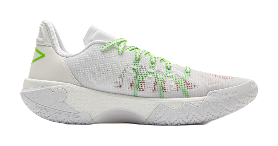 LiNing Jie Ao 2 Cushioning Anti-Slip And Wear-Resistant Rebound Low-Top Outdoor Basketball Shoes Mens White Green  VJSNEAKER